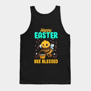 Happy Easter Bee Blessed Egg Hunter Basket Tank Top